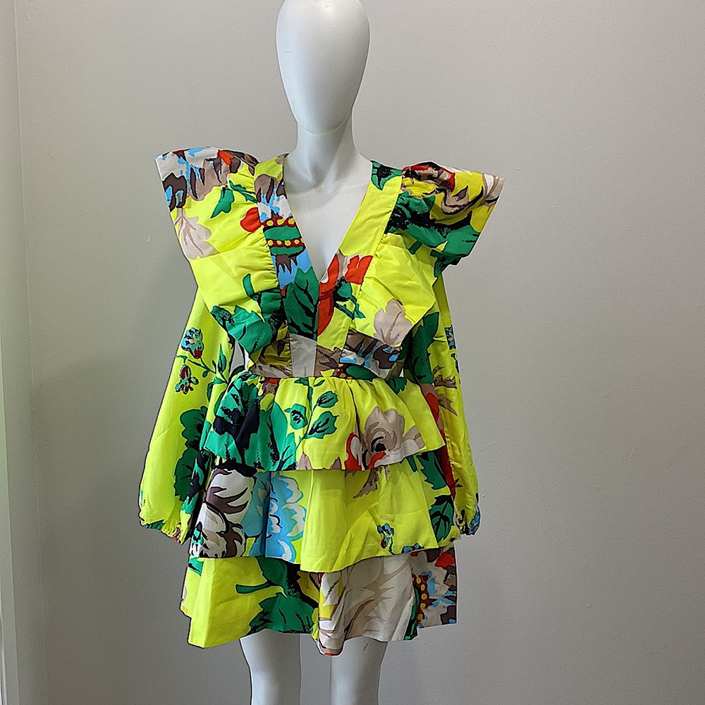 Floral Long Sleeve Dress - Multicolor